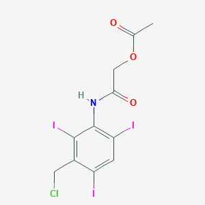 molecular formula C11H9ClI3NO3 B14551775 Acetamide, 2-(acetyloxy)-N-[3-(chloromethyl)-2,4,6-triiodophenyl]- CAS No. 62179-94-6