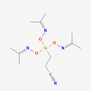 3-(2,8-Dimethyl-5-{[(propan-2-ylidene)amino]oxy}-4,6-dioxa-3,7-diaza-5-silanona-2,7-dien-5-yl)propanenitrile