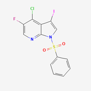 molecular formula C13H7ClFIN2O2S B1455200 4-氯-5-氟-3-碘-1-(苯磺酰基)-1H-吡咯并[2,3-b]吡啶 CAS No. 1305324-87-1