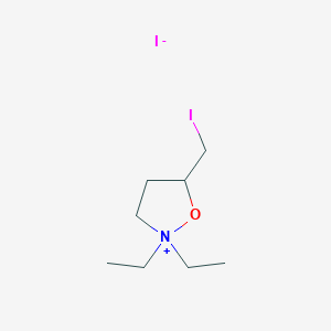 molecular formula C8H17I2NO B14552065 Isoxazolidinium, 2,2-diethyl-5-(iodomethyl)-, iodide CAS No. 61712-79-6