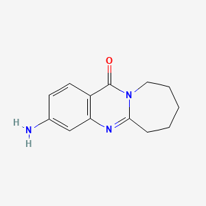 molecular formula C13H15N3O B14552079 Azepino[2,1-b]quinazolin-12(6H)-one, 3-amino-7,8,9,10-tetrahydro- CAS No. 61938-76-9