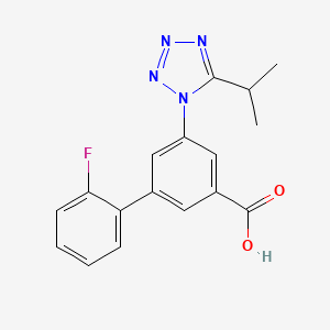 B1455210 2'-Fluoro-5-(5-isopropyl-1H-tetrazol-1-yl)-[1,1'-biphenyl]-3-carboxylic acid CAS No. 1380571-65-2