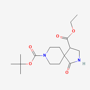 molecular formula C16H26N2O5 B1455213 1-氧代-2,8-二氮杂-螺[4.5]癸烷-4,8-二羧酸 8-叔丁酯 4-乙酯 CAS No. 1357352-07-8