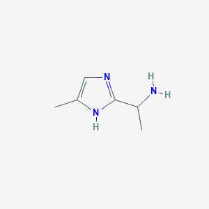 molecular formula C6H11N3 B1455225 1-(4-甲基-1H-咪唑-2-基)乙胺 CAS No. 1156884-70-6