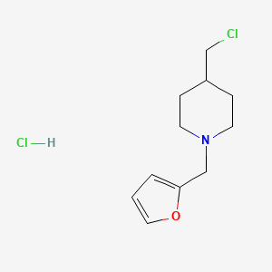 molecular formula C11H17Cl2NO B1455228 4-(氯甲基)-1-(2-呋喃甲基)哌啶盐酸盐 CAS No. 944450-92-4
