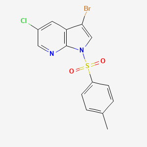 molecular formula C14H10BrClN2O2S B1455235 3-溴-5-氯-1-对甲苯磺酰-1H-吡咯并[2,3-b]吡啶 CAS No. 866546-10-3