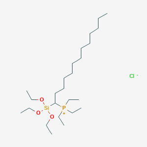Triethyl[1-(triethoxysilyl)tridecyl]phosphanium chloride