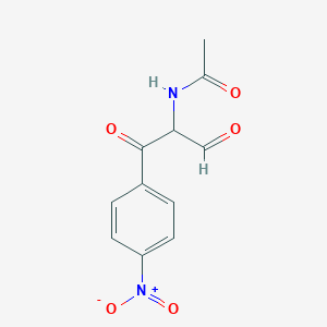 molecular formula C11H10N2O5 B14552414 Acetamide, N-[1-formyl-2-(4-nitrophenyl)-2-oxoethyl]- CAS No. 61887-06-7