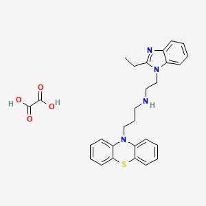 molecular formula C28H30N4O4S B14552568 Phenothiazine, 10-(3-((2-(2-ethyl-1-benzimidazolyl)ethyl)amino)propyl)-, oxalate CAS No. 61981-89-3