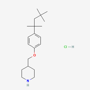 molecular formula C20H34ClNO B1455278 4-{[4-(1,1,3,3-四甲基丁基)苯氧基]-甲基}哌啶盐酸盐 CAS No. 1220034-04-7