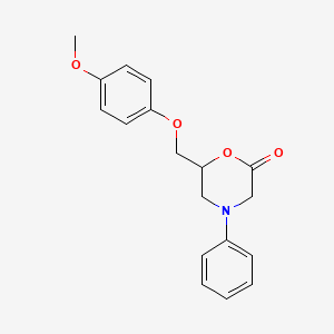 6-[(4-Methoxyphenoxy)methyl]-4-phenylmorpholin-2-one