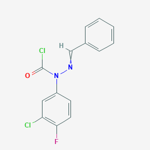 2-Benzylidene-1-(3-chloro-4-fluorophenyl)hydrazine-1-carbonyl chloride