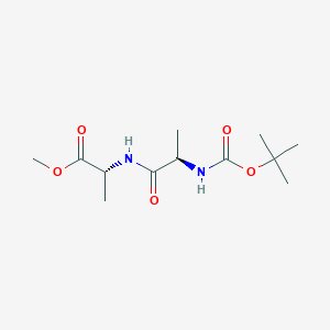 molecular formula C12H22N2O5 B1455336 (R)-Methyl 2-((R)-2-((tert-butoxycarbonyl)amino)propanamido)propanoate CAS No. 59602-19-6