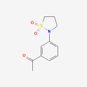 molecular formula C11H13NO3S B1455339 2-(3-Acetylphenyl)-1lambda6,2-thiazolidine-1,1-dione CAS No. 1225595-21-0