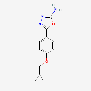 molecular formula C12H13N3O2 B1455358 5-[4-(环丙基甲氧基)苯基]-1,3,4-噁二唑-2-胺 CAS No. 1219827-51-6