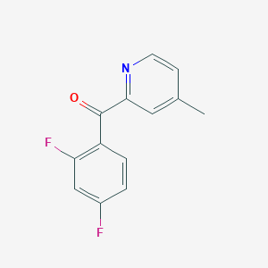 molecular formula C13H9F2NO B1455363 2-(2,4-二氟苯甲酰基)-4-甲基吡啶 CAS No. 1187170-44-0