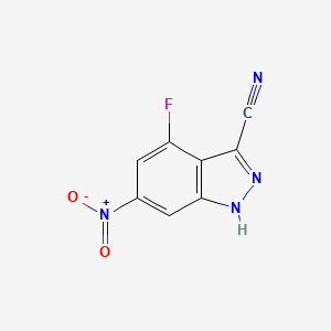molecular formula C8H3FN4O2 B1455367 3-Cyano-4-fluoro-6-nitro-1H-indazole CAS No. 1167055-91-5