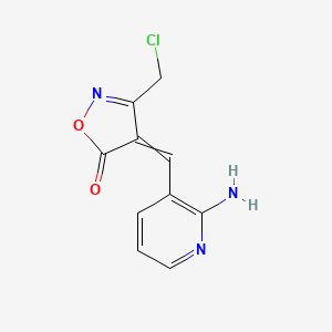 molecular formula C10H8ClN3O2 B1455369 4-[(2-氨基吡啶-3-基)亚甲基]-3-(氯甲基)-1,2-恶唑-5-酮 CAS No. 1142199-89-0