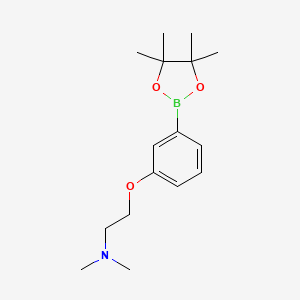 molecular formula C16H26BNO3 B1455397 N,N-二甲基-2-(3-(4,4,5,5-四甲基-1,3,2-二恶唑硼烷-2-基)苯氧基)乙胺 CAS No. 925940-40-5