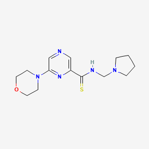 Pyrazinecarbothioamide, 6-(4-morpholinyl)-N-(1-pyrrolidinylmethyl)-