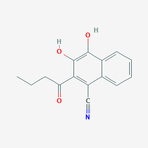 1-Naphthalenecarbonitrile, 3,4-dihydroxy-2-(1-oxobutyl)-