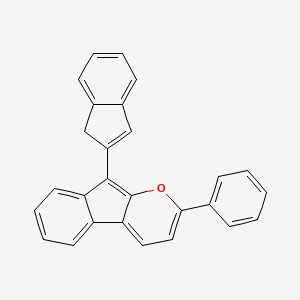 molecular formula C27H18O B14554205 Indeno[2,1-b]pyran, 9-(1H-inden-2-yl)-2-phenyl- CAS No. 62224-88-8