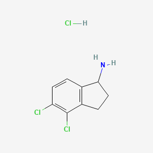 molecular formula C9H10Cl3N B1455426 盐酸 4,5-二氯-2,3-二氢-1H-茚-1-胺 CAS No. 1306604-67-0