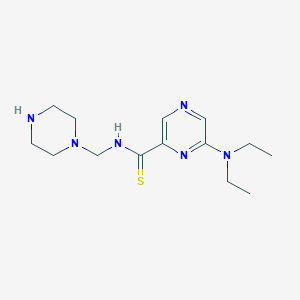 molecular formula C14H24N6S B14554272 Pyrazinecarbothioamide, 6-(diethylamino)-N-(1-piperazinylmethyl)- CAS No. 61689-65-4