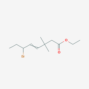 molecular formula C12H21BrO2 B14554448 Ethyl 6-bromo-3,3-dimethyloct-4-enoate CAS No. 62217-52-1