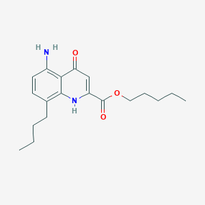 molecular formula C19H26N2O3 B14554572 Pentyl 5-amino-8-butyl-4-oxo-1,4-dihydroquinoline-2-carboxylate CAS No. 61644-50-6