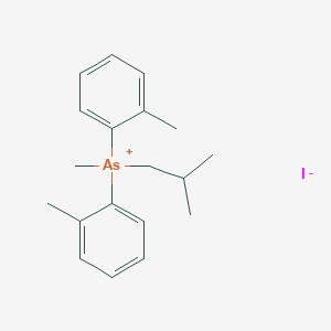 Methylbis(2-methylphenyl)(2-methylpropyl)arsanium iodide