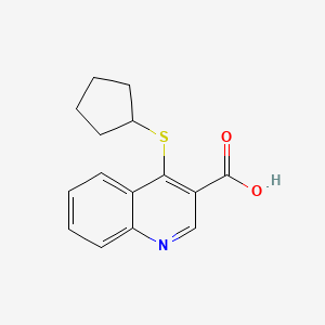 molecular formula C15H15NO2S B1455488 4-(环戊基硫基)喹啉-3-羧酸 CAS No. 1275908-47-8