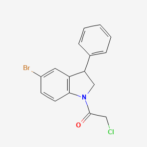 1-(5-Bromo-3-phenyl-2,3-dihydro-1H-indol-1-yl)-2-chloroethan-1-one