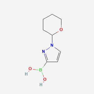molecular formula C8H13BN2O3 B1455509 (1-(四氢-2H-吡喃-2-基)-1H-吡唑-3-基)硼酸 CAS No. 916890-60-3