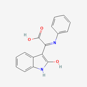 Anilino(2-oxo-1,2-dihydro-3H-indol-3-ylidene)acetic acid