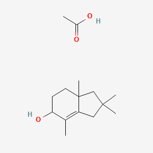 molecular formula C15H26O3 B14555345 acetic acid;2,2,4,7a-tetramethyl-3,5,6,7-tetrahydro-1H-inden-5-ol CAS No. 62142-69-2