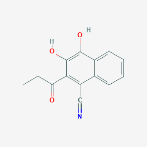 1-Naphthalenecarbonitrile, 3,4-dihydroxy-2-(1-oxopropyl)-