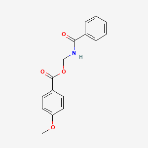 molecular formula C16H15NO4 B14555606 Benzoic acid, 4-methoxy-, (benzoylamino)methyl ester CAS No. 61652-86-6