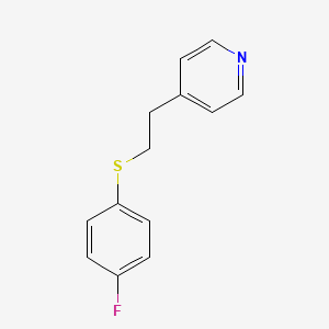 molecular formula C13H12FNS B14555624 Pyridine, 4-[2-[(4-fluorophenyl)thio]ethyl]- CAS No. 62237-51-8