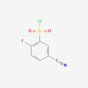 molecular formula C7H3ClFNO2S B1455580 5-Cyano-2-fluorobenzene-1-sulfonyl chloride CAS No. 1101120-80-2