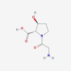 molecular formula C7H12N2O4 B14555812 L-Proline, 1-glycyl-3-hydroxy-, trans- CAS No. 62147-15-3