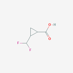 molecular formula C5H6F2O2 B1455594 2-(Difluoromethyl)cyclopropane-1-carboxylic acid CAS No. 1314960-20-7