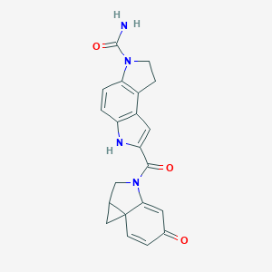 molecular formula C21H18N4O3 B145560 2-(5-oxo-1a,2-dihydro-1H-cyclopropa[c]indole-3-carbonyl)-7,8-dihydro-3H-pyrrolo[3,2-e]indole-6-carboxamide CAS No. 128050-92-0