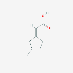 molecular formula C8H12O2 B1455612 2-(3-甲基环戊亚烷基)乙酸 CAS No. 854916-80-6
