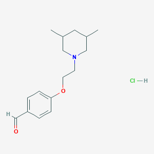 molecular formula C16H24ClNO2 B1455618 4-[2-(3,5-Dimethyl-1-piperidinyl)ethoxy]benzaldehyde hydrochloride CAS No. 1349718-34-8