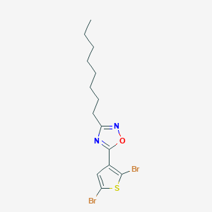molecular formula C14H18Br2N2OS B1455623 5-(2,5-Dibromo-3-thienyl)-3-octyl-1,2,4-oxadiazole CAS No. 1260722-56-2