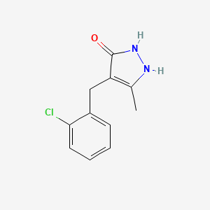 molecular formula C11H11ClN2O B1455625 4-(2-氯苄基)-3-甲基-1H-吡唑-5-醇 CAS No. 1211450-13-3