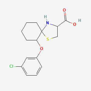 6-(3-Chlorophenoxy)-1-thia-4-azaspiro[4.5]decane-3-carboxylic acid