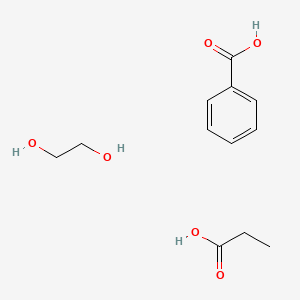 molecular formula C12H18O6 B14556361 Benzoic acid;ethane-1,2-diol;propanoic acid CAS No. 62254-51-7