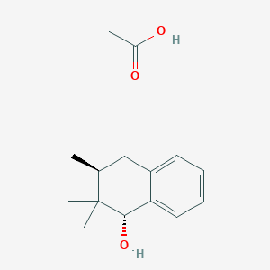 molecular formula C15H22O3 B14556458 acetic acid;(1R,3S)-2,2,3-trimethyl-3,4-dihydro-1H-naphthalen-1-ol CAS No. 62082-89-7